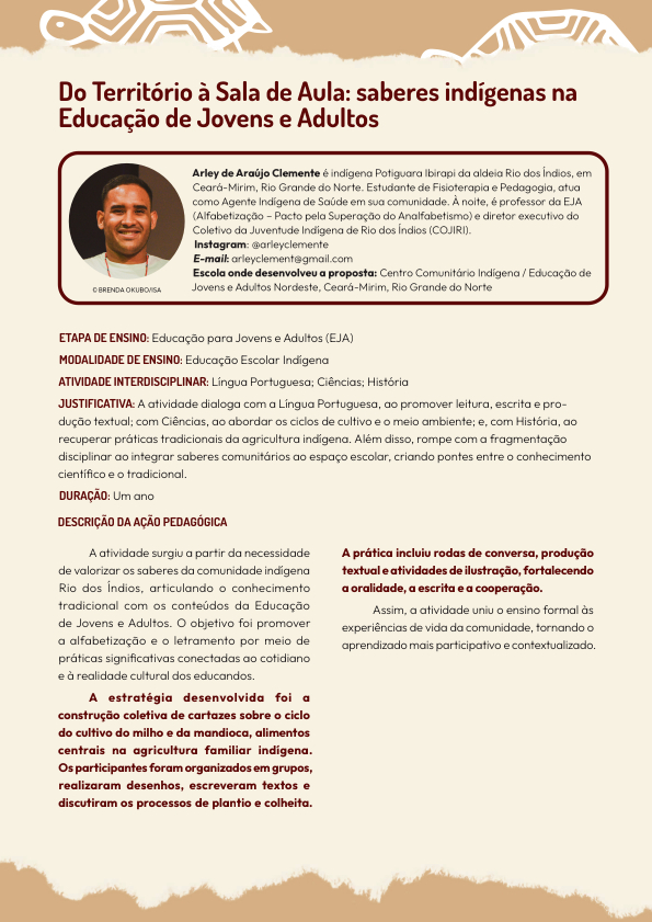 Proposta pedagógica de Arley da Silva Araújo