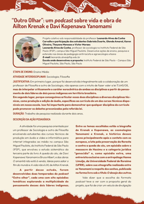 Proposta pedagógica de Leonardo Alvez da Cunha